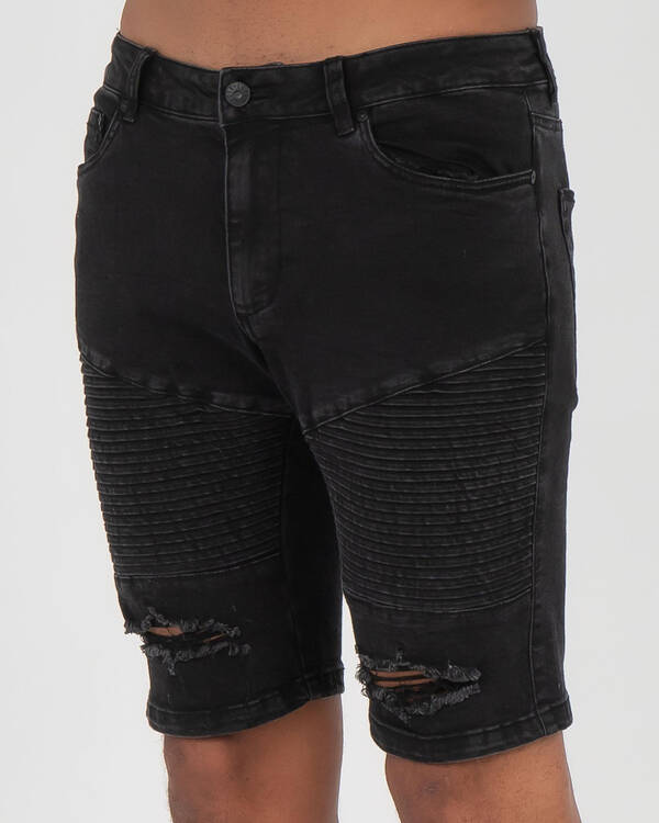 Lucid Grid Denim Shorts for Mens