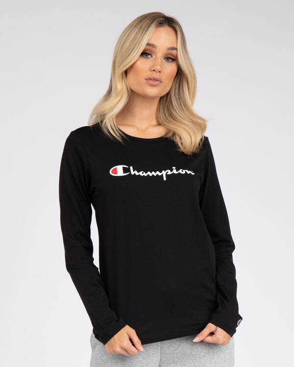 Champion Logo Long Sleeve T-Shirt for Womens