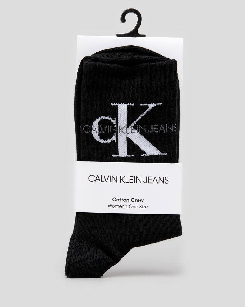 Calvin Klein Womens Jeans Logo Crew Socks for Womens