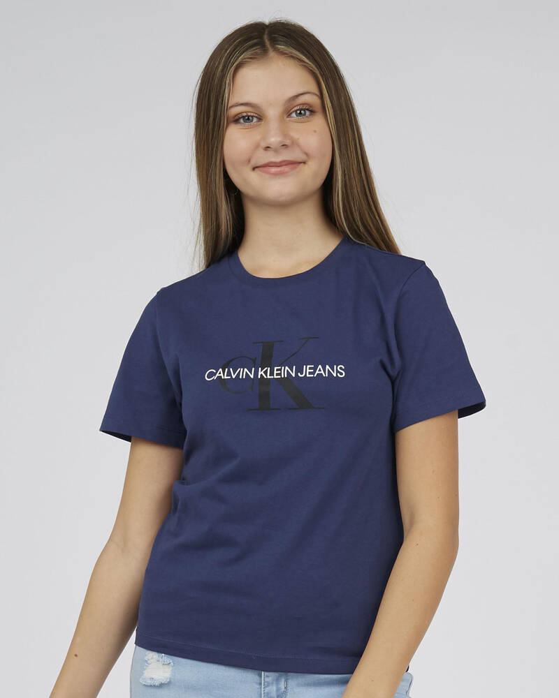 Calvin Klein Girls' Monogram Logo T-Shirt for Womens