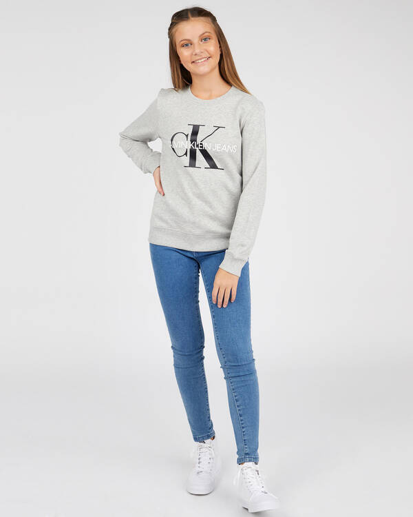 Calvin Klein Girls' Monogram Logo Sweatshirt for Womens