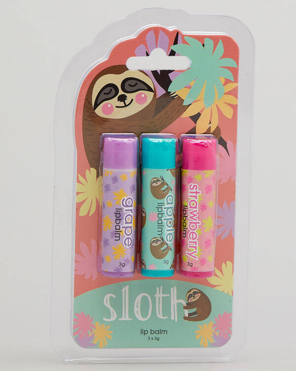 Mooloola Sloth 3 Piece Lip Balm Pack for Womens