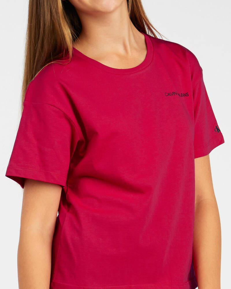 Calvin Klein Jeans Girls' Chest Logo T-Shirt for Womens