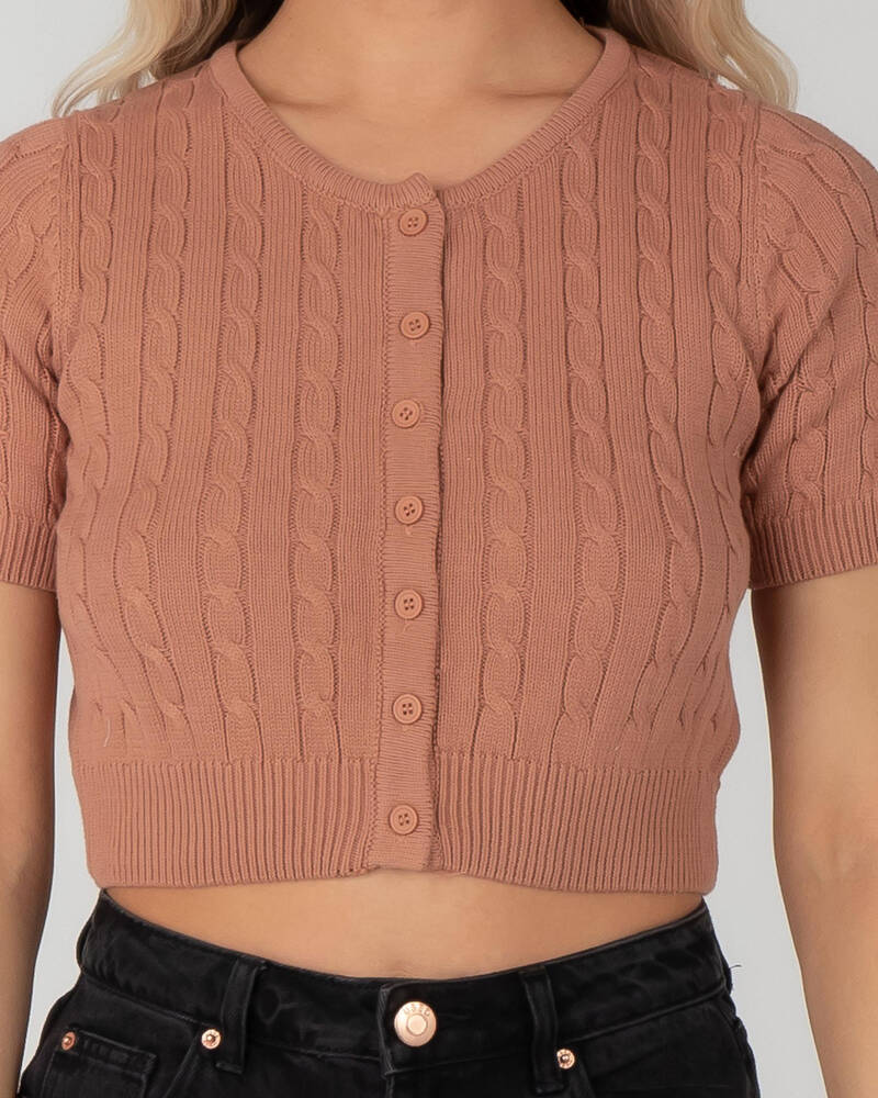 Into Fashions Tracks Knit Top for Womens