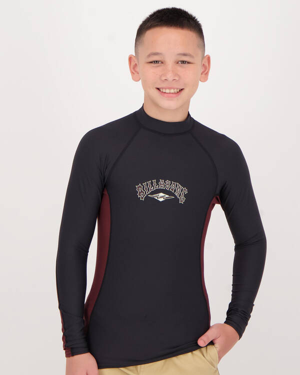 Billabong Boys' Diamond Performance Fit Sidepanel Rash Vest for Mens