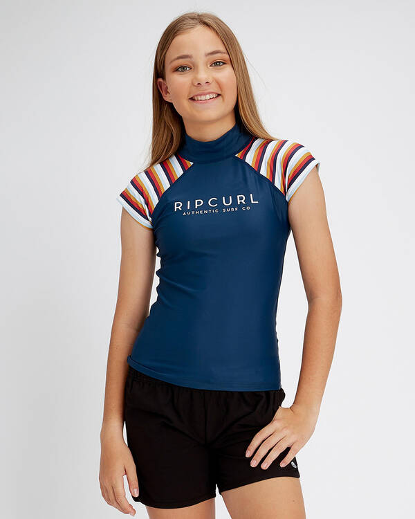 Rip Curl Girls' Island Time Cap Sleeve Rash Vest for Womens
