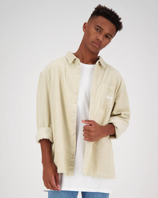 Stussy Pearl Wide Wale Cord Long Sleeve Shirt for Mens