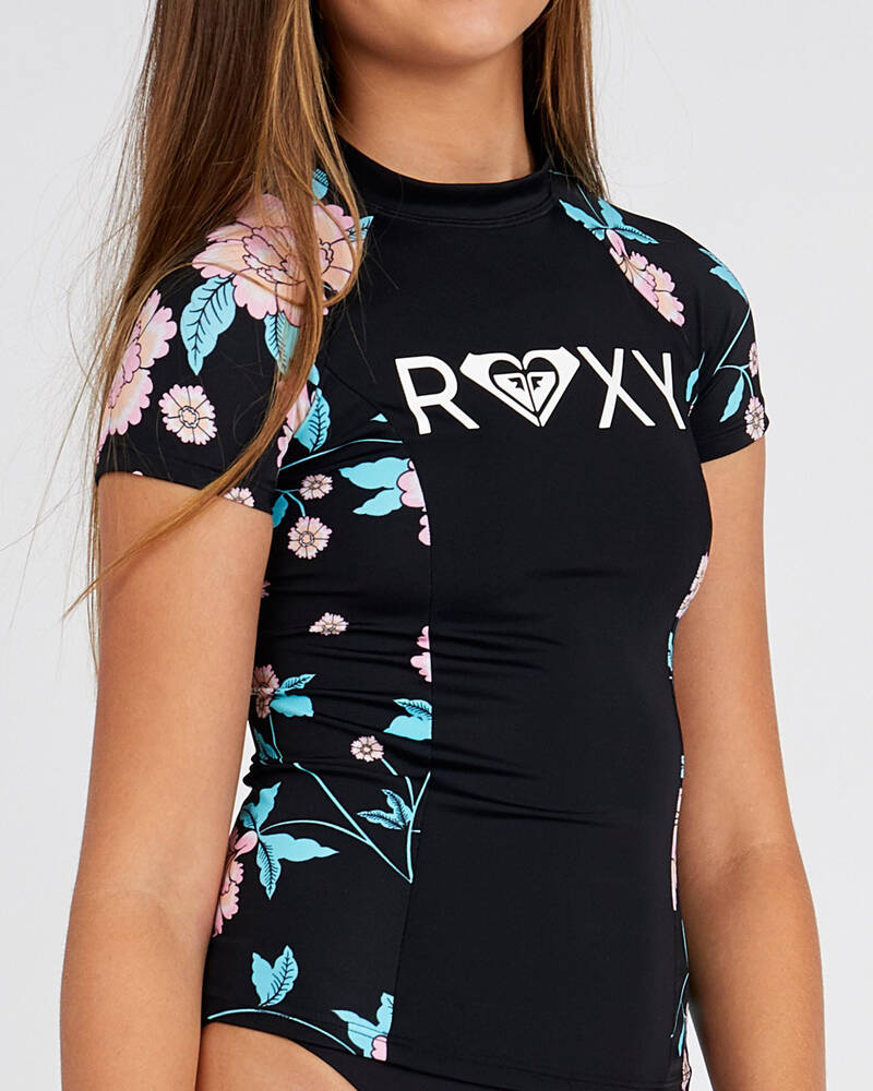 Roxy Girls Fashion Short Sleeve Rash Vest for Womens