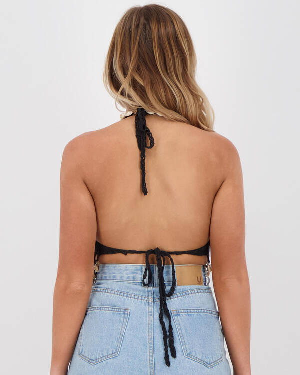 Mooloola Nicole Crochet Halter Top for Womens