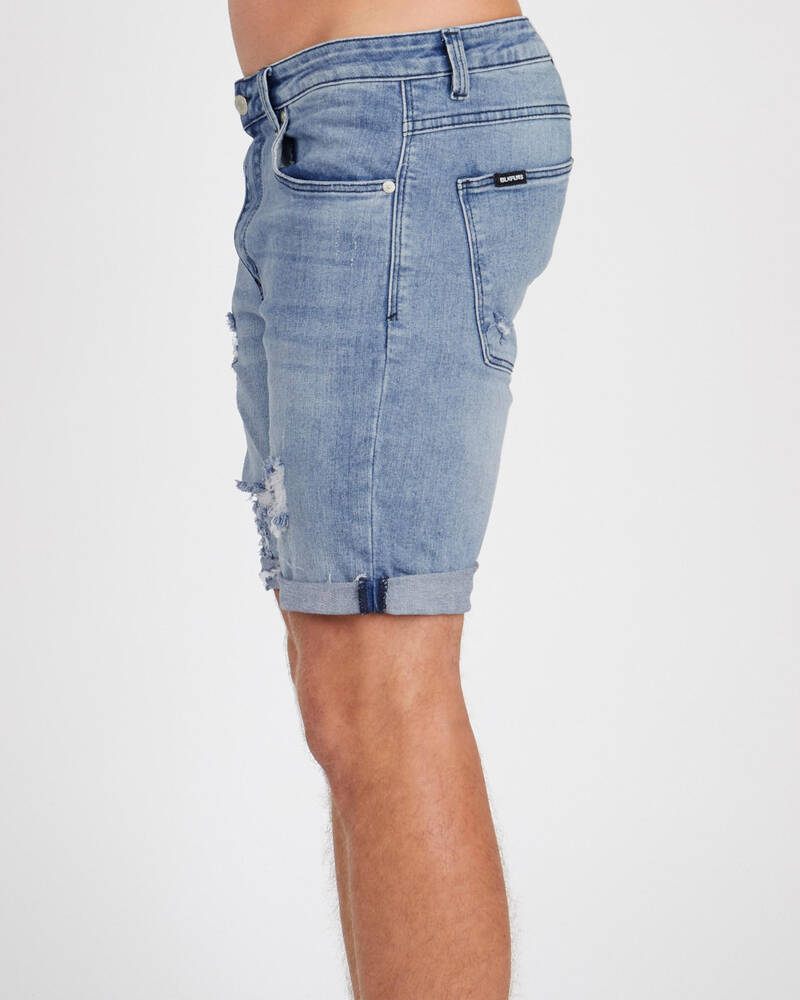 Black Palms The Skinny Denim Shorts for Mens