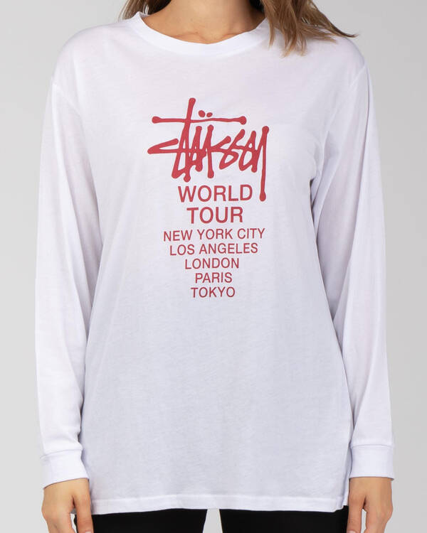 Stussy World Tour Long Sleeve T-Shirt for Womens