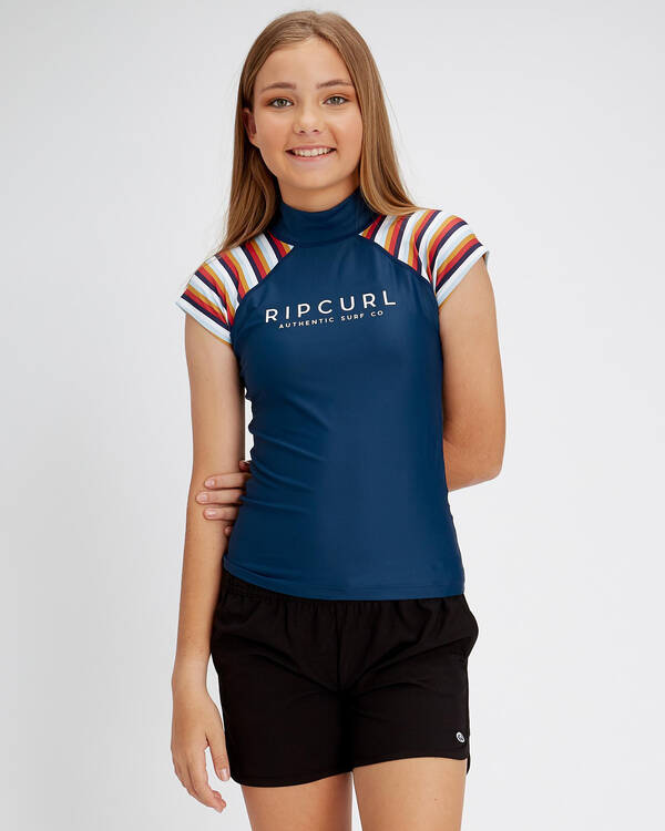 Rip Curl Girls' Island Time Cap Sleeve Rash Vest for Womens