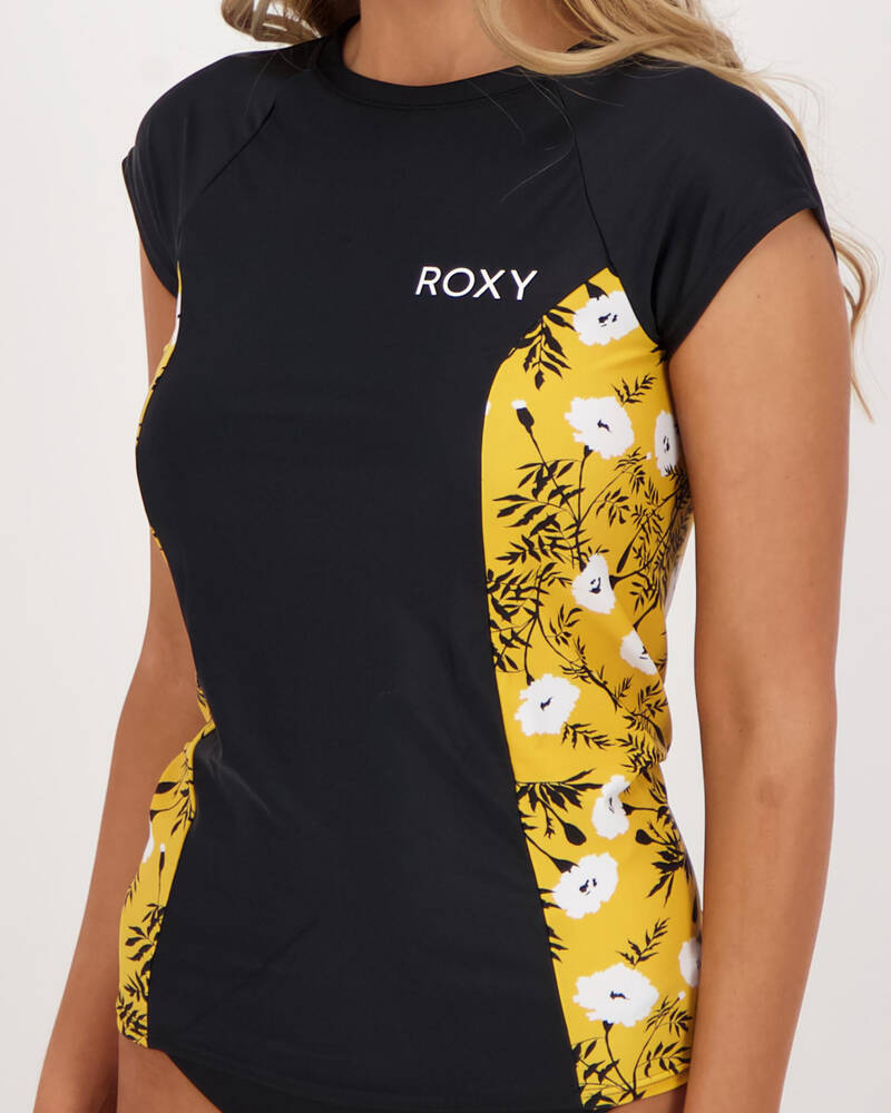 Roxy Lycra Cap Sleeve Rash Vest for Womens