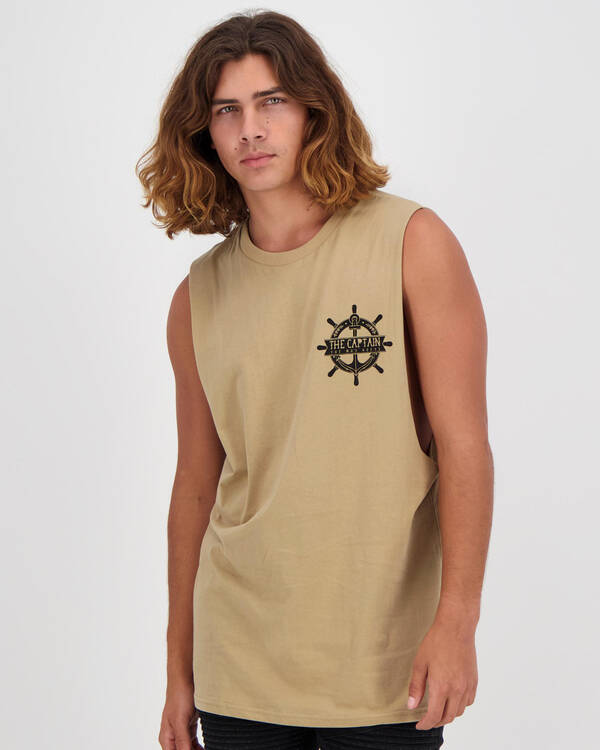 The Mad Hueys Captain Wheel Muscle Tank for Mens