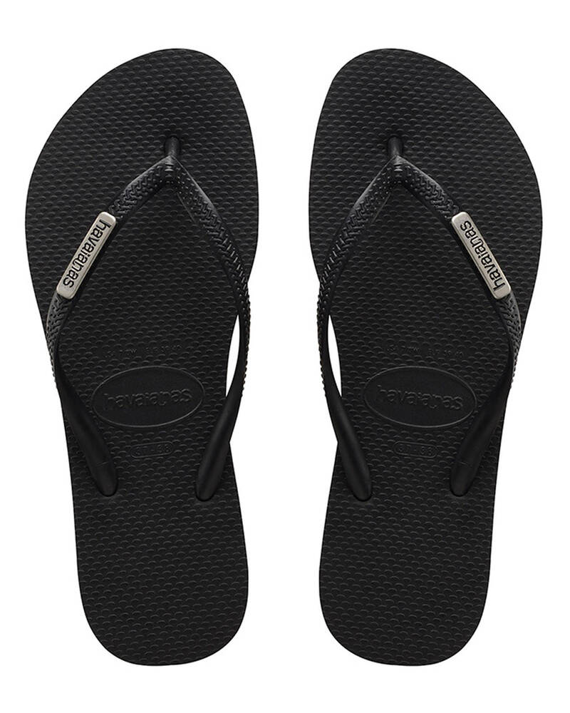 Havaianas Slim Metal Plate Thongs for Womens