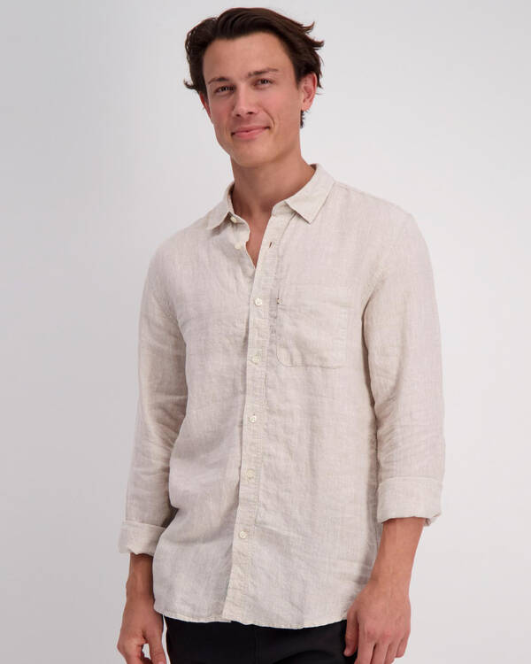Academy Brand Hampton Linen Long Sleeve Shirt for Mens