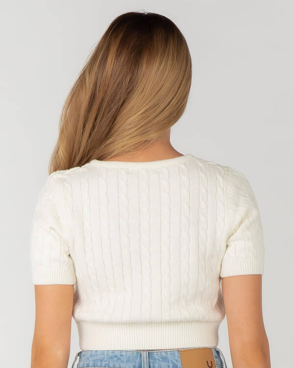 Into Fashions Tracks Knit Top for Womens