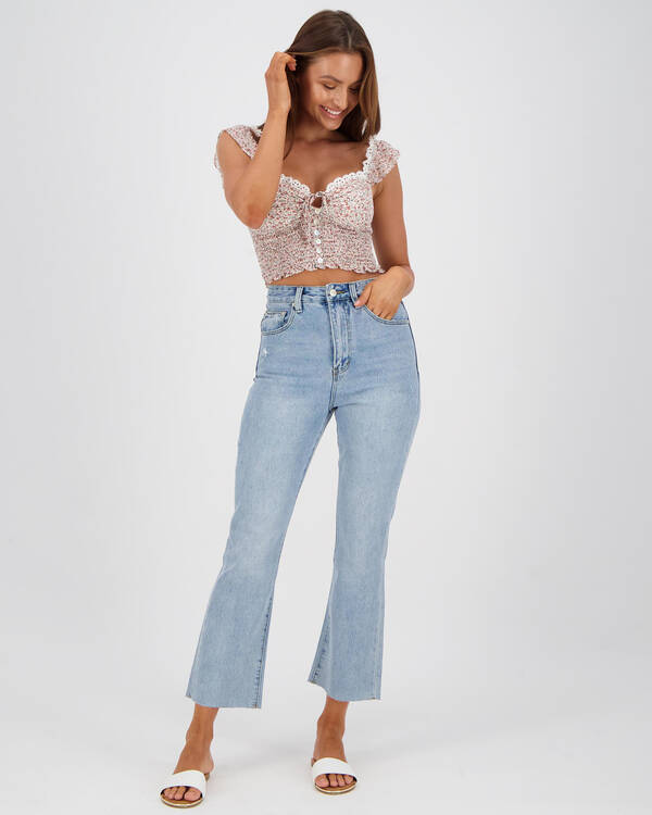 Black Palms The High Relaxed Kick Jeans for Womens