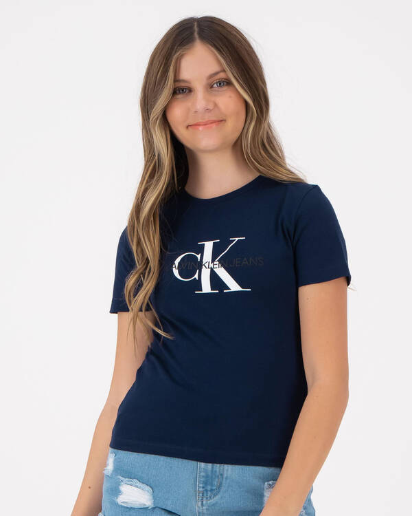 Calvin Klein Girls' Monogram Logo T-Shirt for Womens