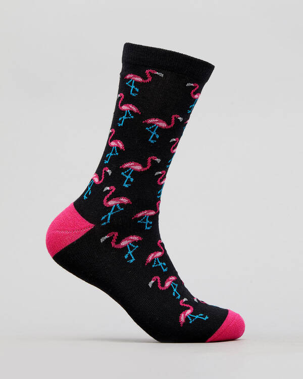 Lucid Flamingo Crew Socks for Mens