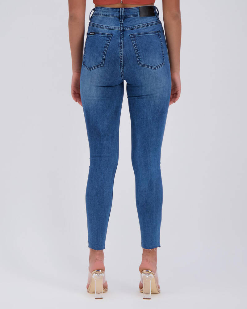 Black Palms High Skinny Jeans for Womens