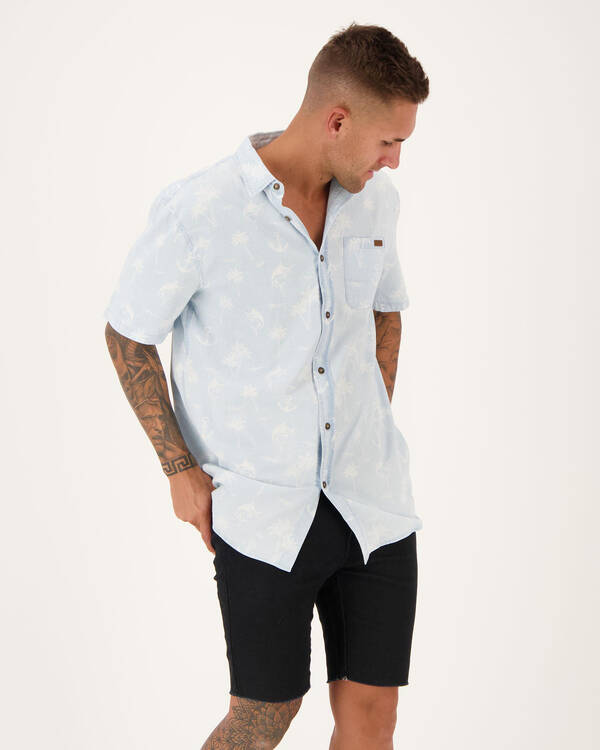Salty Life Nautical Short Sleeve Shirt for Mens