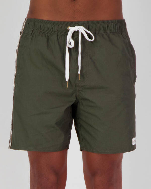 Afends Baywatch Down The Line Elastic Shorts for Mens