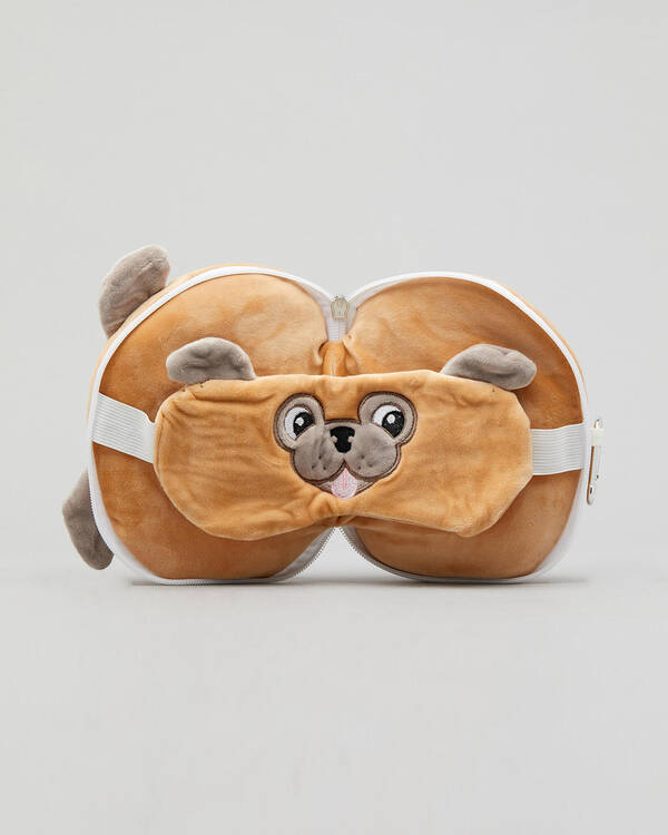 Get It Now Smoosho's Pals Pug Travel Pillow & Eye Mask for Unisex