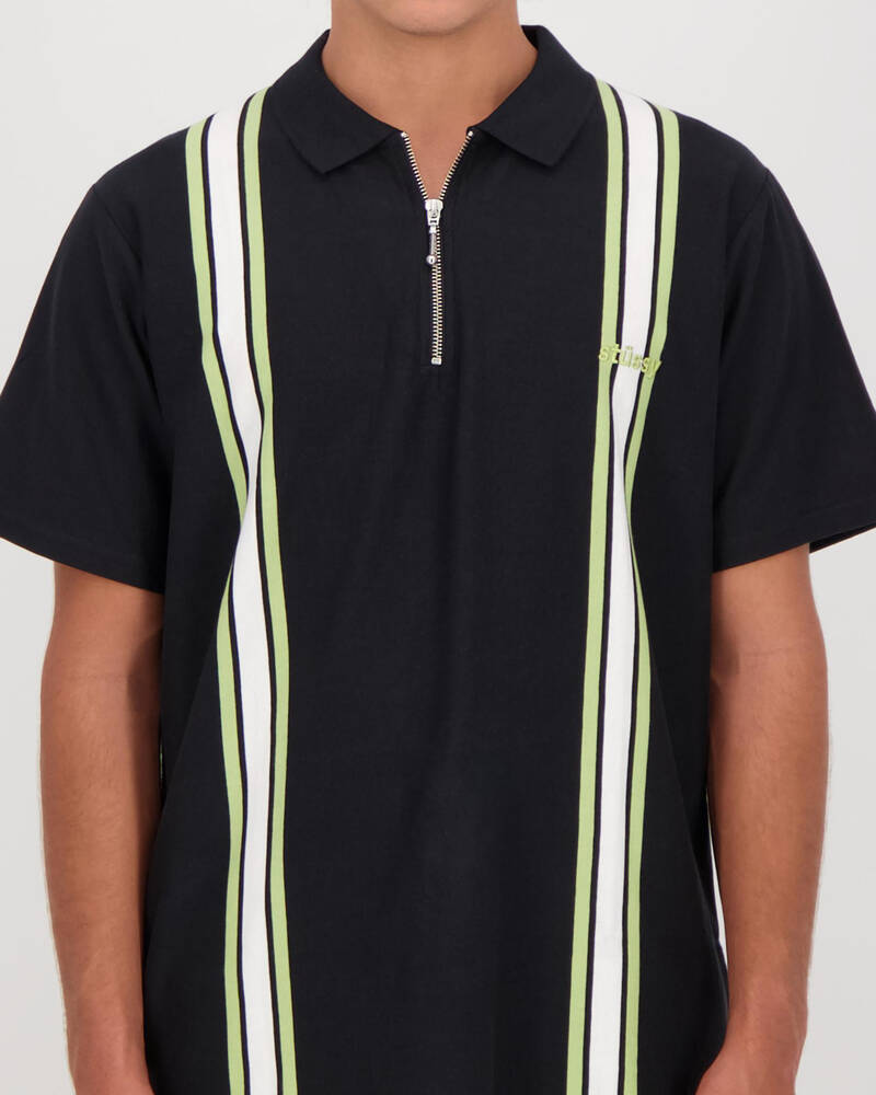 Stussy Italic Zip Polo Shirt for Mens