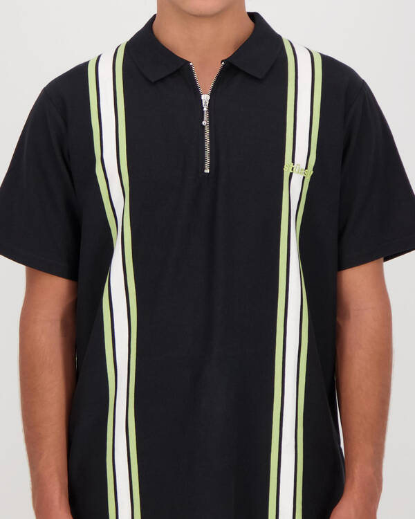 Stussy Italic Zip Polo Shirt for Mens