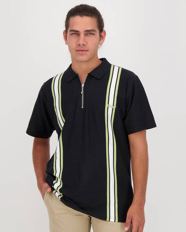 Stussy Italic Zip Polo Shirt for Mens