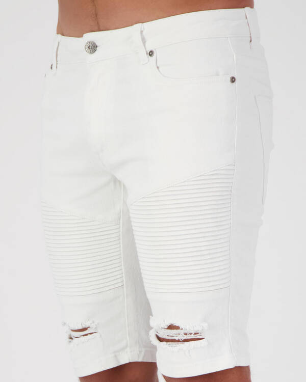 Lucid Grid Denim Shorts for Mens