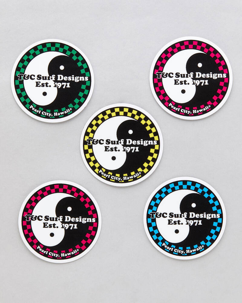 T&C Surf Designs Pearl City Checker Sticker Pack for Mens