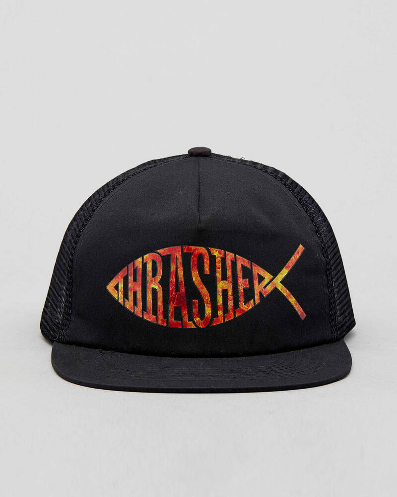 Thrasher Fish Mesh Snapback Cap for Mens