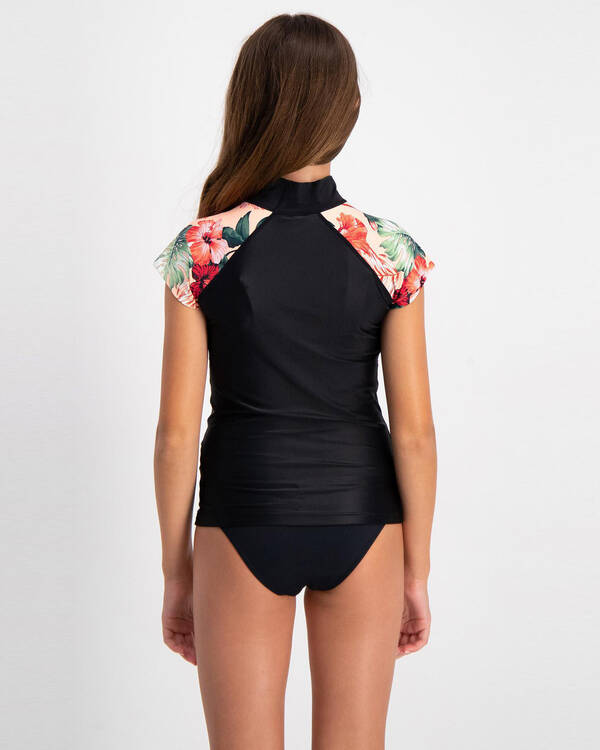 Rip Curl Girls Breaker Cap Sleeve Rash Vest for Womens