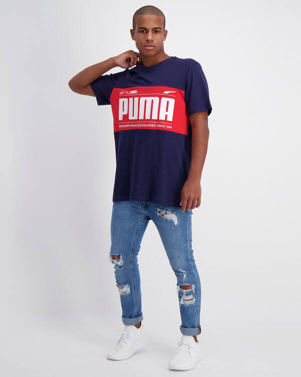 Puma Graphic Logo Block T-Shirt for Mens