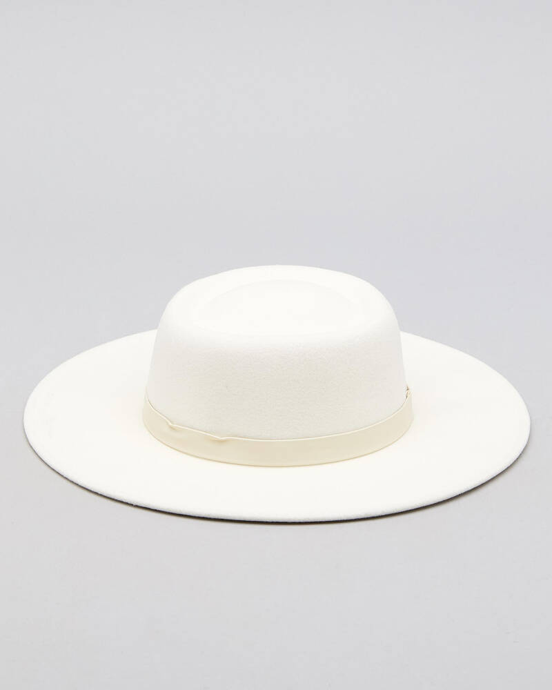 Mooloola Nina Felt Boater Hat for Womens