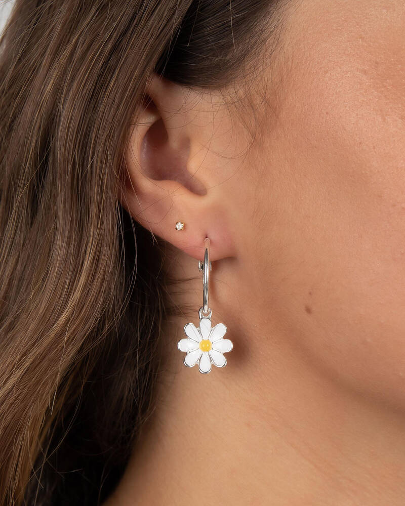 Karyn In LA Daisy Hoop Earrings for Womens