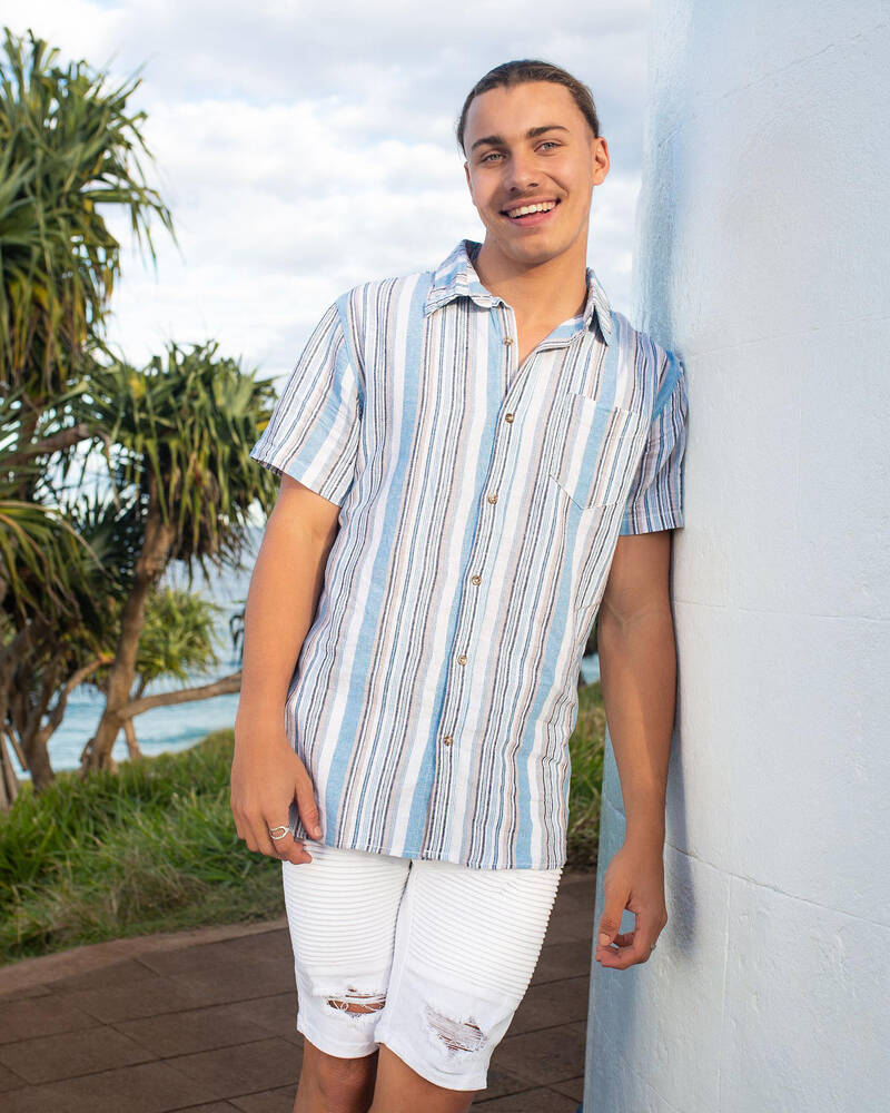 Lucid Grid Denim Shorts for Mens