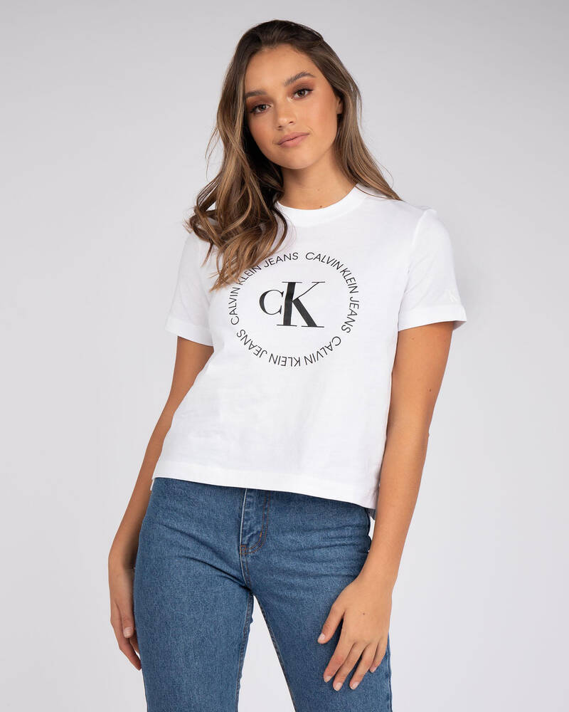 Calvin Klein Jeans CK Round Logo T-Shirt for Womens
