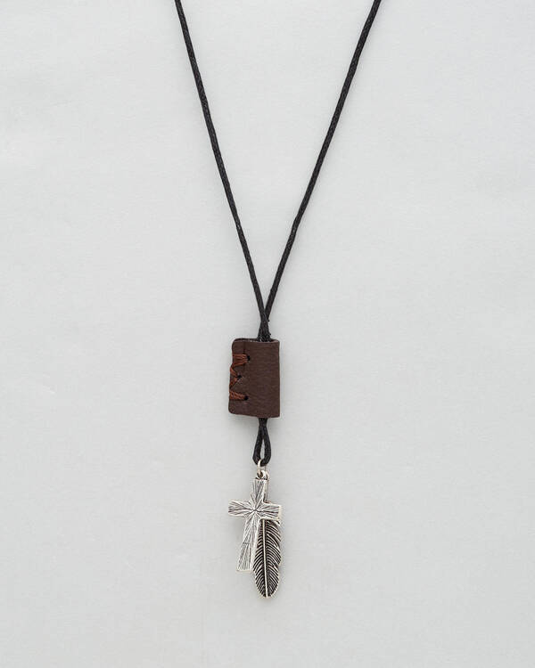 Classics 77 Cross Feather Leather Choker for Mens
