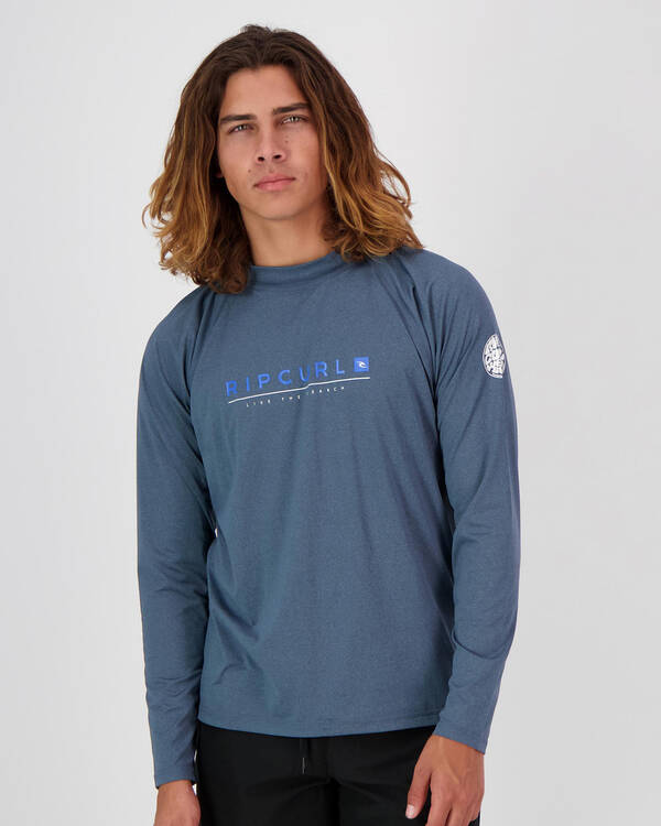 Rip Curl Shockwave Relaxed Long Sleeve Rash Vest for Mens