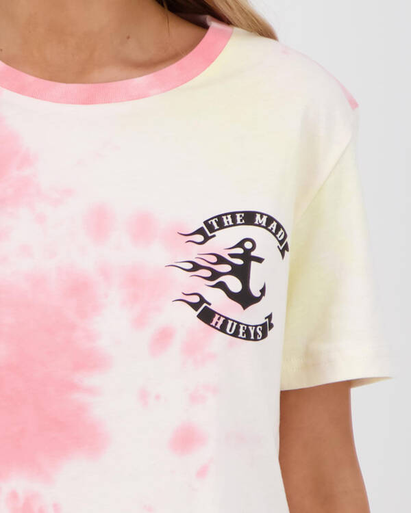The Mad Hueys Flamin' Anchor Tie Dye T-Shirt for Womens