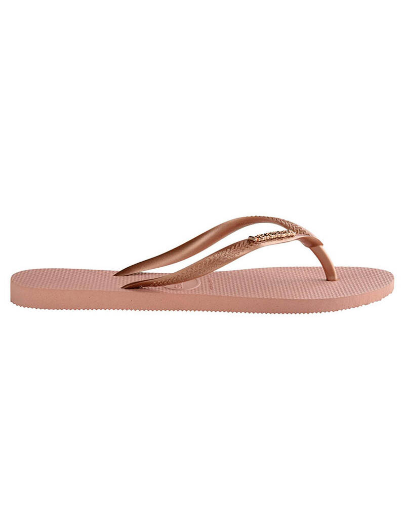 Havaianas Slim Metal Logo Thongs for Womens