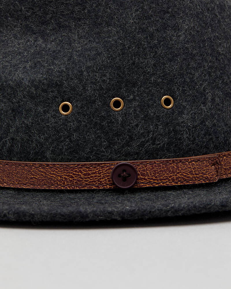 Billy Bones Club Shadow Grey Fedora Hat for Mens