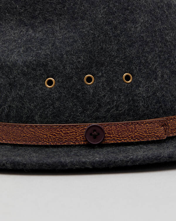 Billy Bones Club Shadow Grey Fedora Hat for Mens