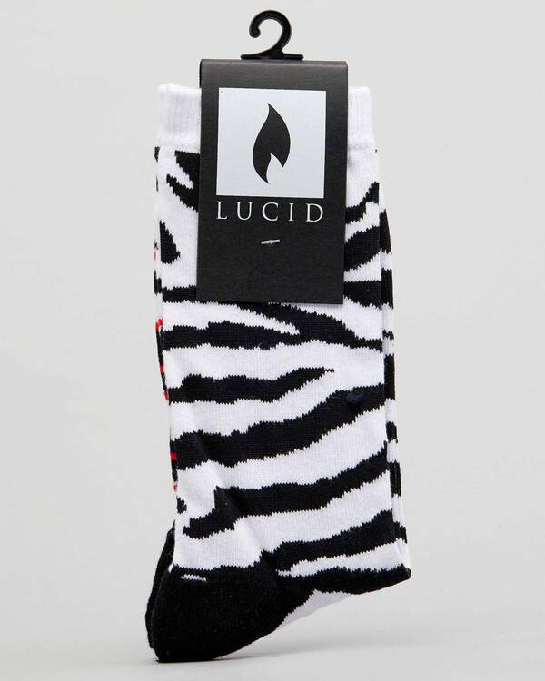 Lucid Zebra Crew Socks for Mens